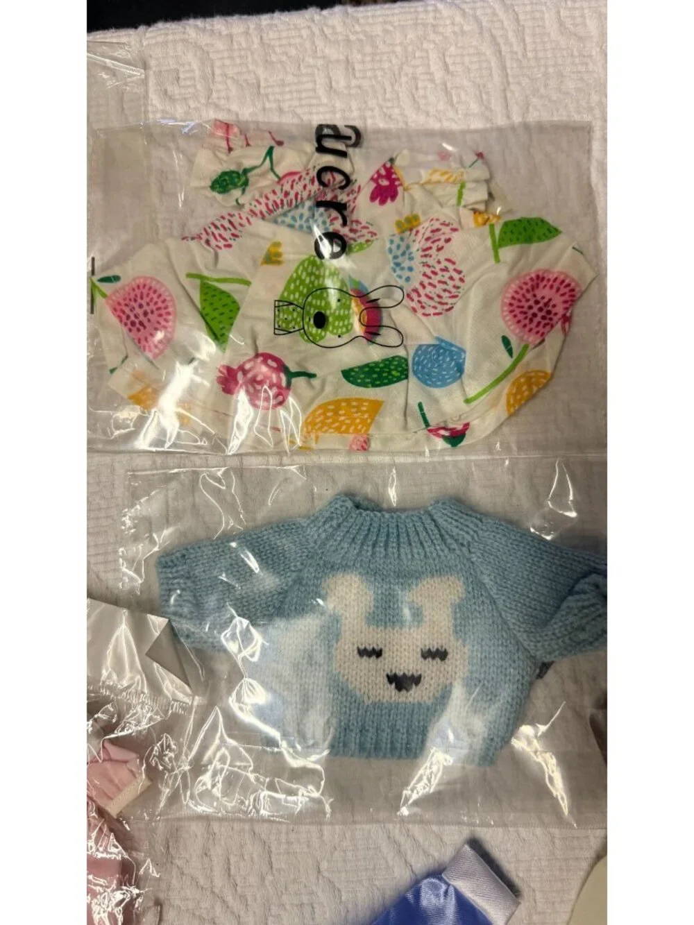 Vintage Doll Bear Clothing Accessories Wig Shoe Lot Various Sizes See Pics